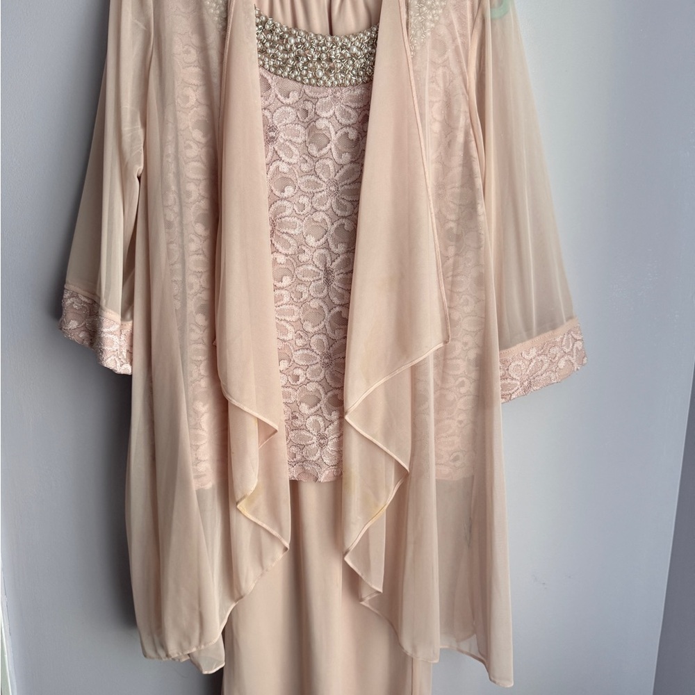 Chic Blush Lace Pantsuit